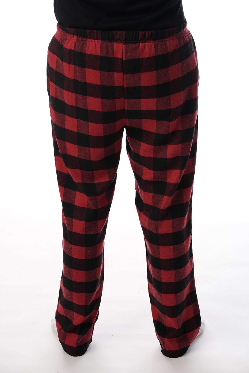 Followme #followme Men's Flannel Pajamas - Plaid Pajama Pants for Men - Lounge & Sleep PJ Bottoms - X-Large - Black/Red - Buffalo Plaid - Image 3