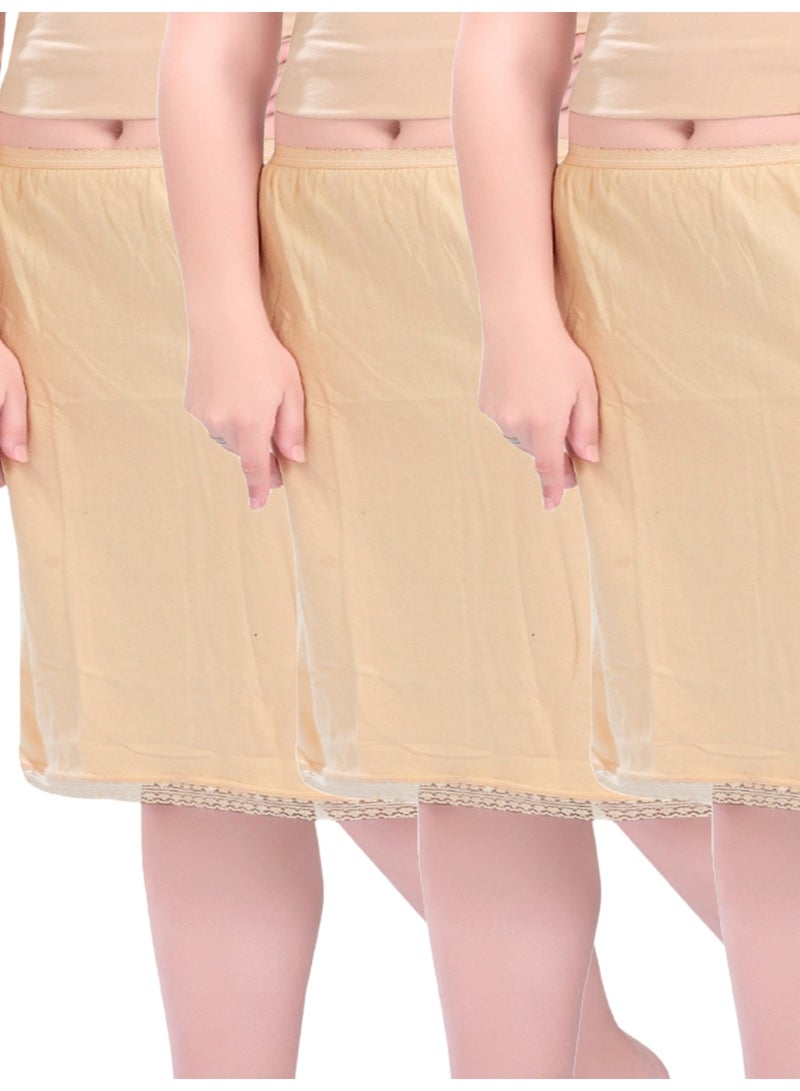 mybody Mini Skirt Combo Pack of 3 for Women – Skin Color – High Waist Stretchable Inskirts for Sarees, Kurtis & Dresses – Sizes S to 3XL  - Image 2