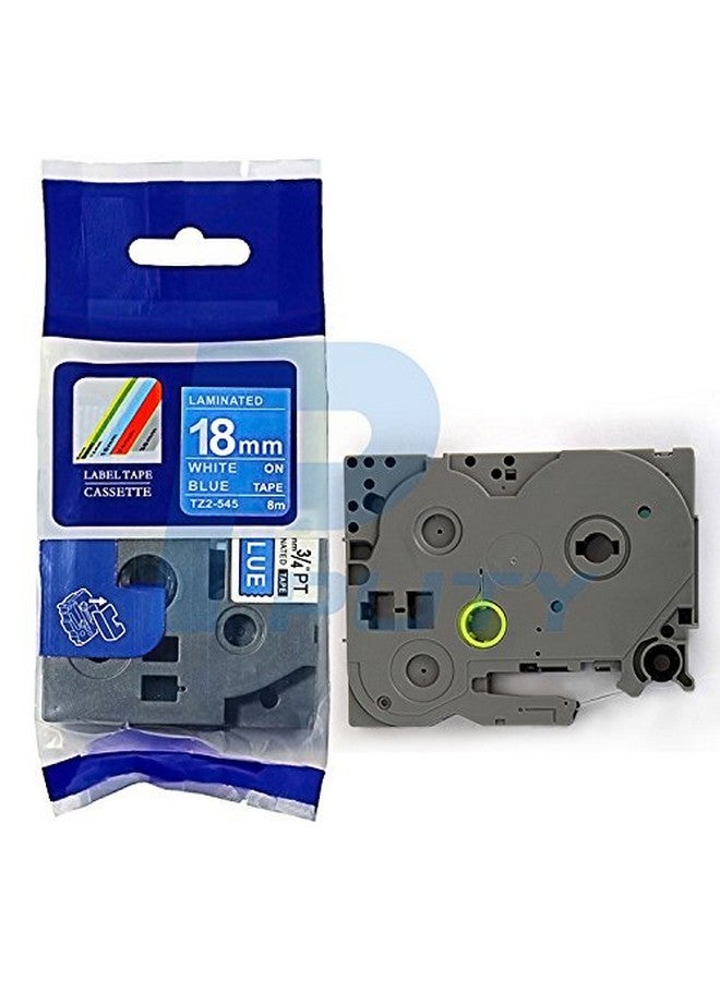 IDIK 1Pk White On Blue Standard Laminated Label Tape Compatible For Brother Ptouch Tze545 Tz545 Tze545(18Mm X 8M) - Image 4