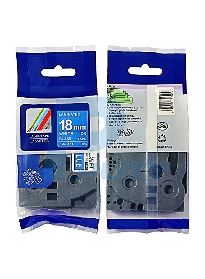 IDIK 1Pk White On Blue Standard Laminated Label Tape Compatible For Brother Ptouch Tze545 Tz545 Tze545(18Mm X 8M) - Image 5