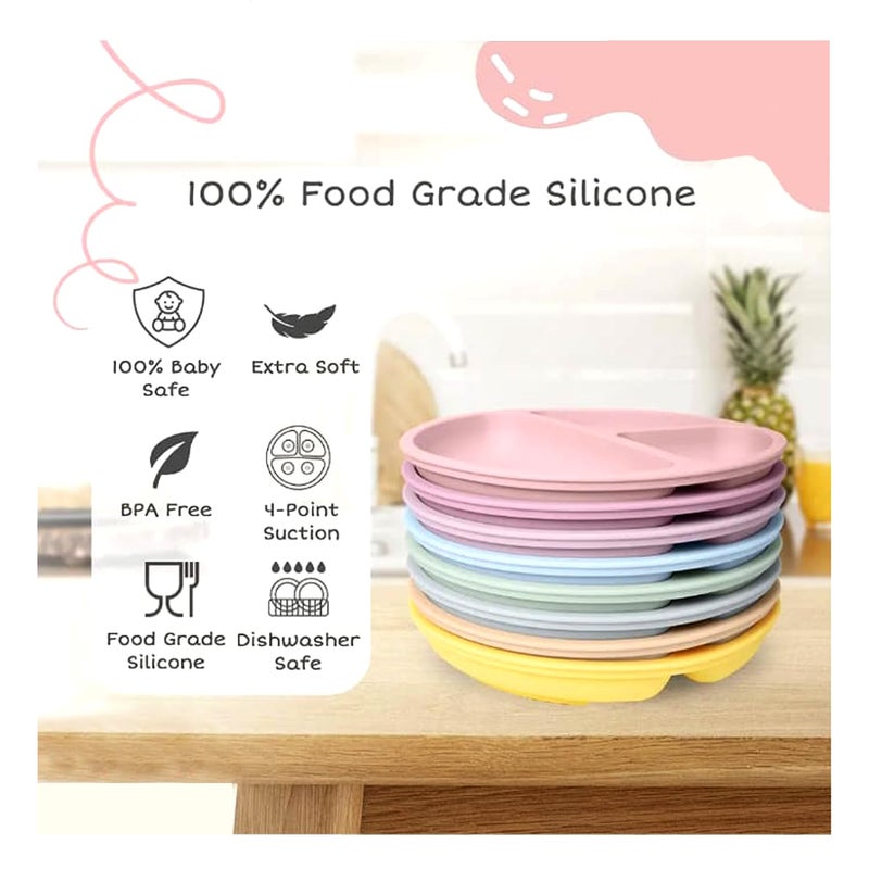 PEEPER Suction Plates for Baby & Toddlers - 100% Silicone Plate for Kids, Divided Design for Picky Eaters, Kids Plates for Food, Microwave & Dishwasher Friendly Baby Plates (Brown) - Image 5