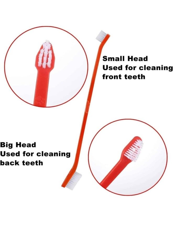 My Mini Beast Pet Dental Care Kit with Dual-Headed Toothbrush and Finger Brushes, Soft Bristles for Dogs, Cats and Small Pets, 22cm Long Handle, Blue and Pink - Image 2