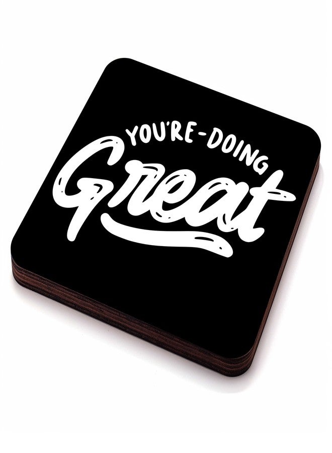 TURTLEWINGS TW Square Coaster Set of 6 Motivational Quote Designs Wooden Coasters with Stand (3.5 Inch) | Inspiring Desk Coasters for Office, Study & Home Décor | Gift for Friends, Entrepreneurs & Students - Image 4