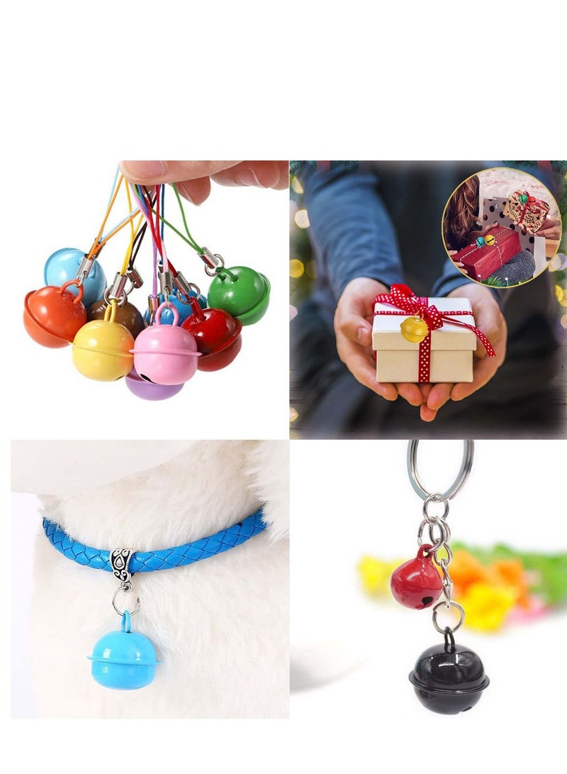 SYOSI Multi-colored Jingle Bells, 50Pcs 22mm Metal Tinkle Bell, Large Craft Bells Sleigh Bells, Craft Small Bells for Festival Decoration, Party, Jewelry Making, Baby, Dog Cat Collars - Image 2