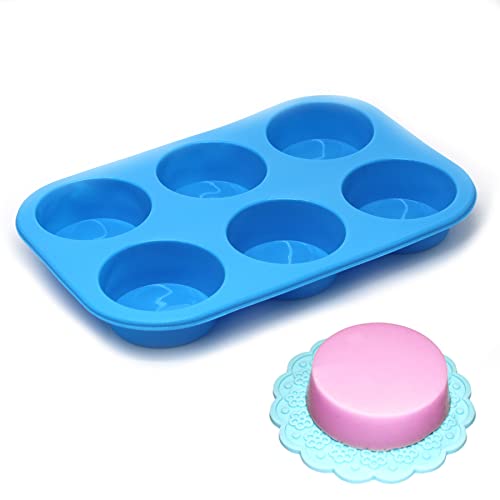 X-Haibei Round Circle Soap Silicone Mold Chocolate Jelly Muffin Cupcake Baking Mould, Basic Soap Making, Dia. 2.75inch,3oz per Cell - Image 3