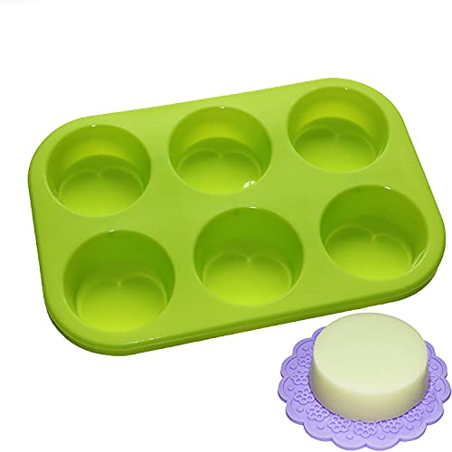 X-Haibei Round Circle Soap Silicone Mold Chocolate Jelly Muffin Cupcake Baking Mould, Basic Soap Making, Dia. 2.75inch,3oz per Cell - Image 5
