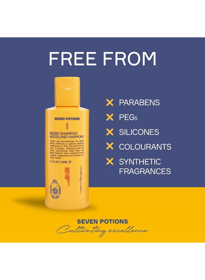 Seven Potions Beard Shampoo for Men — Gentle, Cleansing Wash for a Clean, Itch-Free Beard — Natural, Vegan, Cruelty-Free — (Woodland Harmony, 3.4 Fl Oz) - Image 3