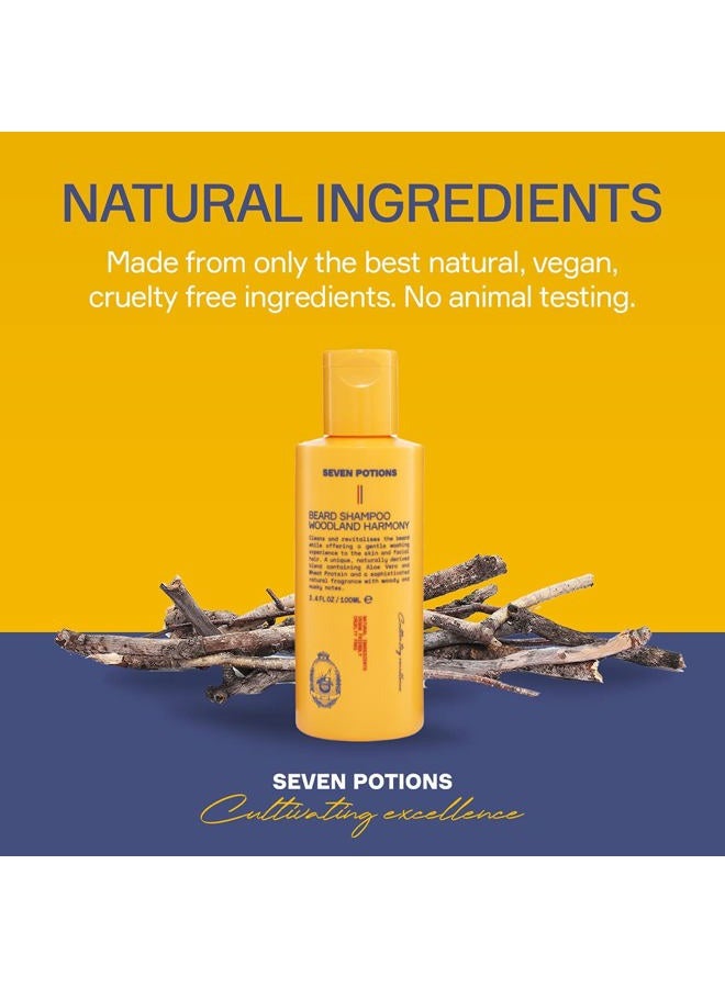Seven Potions Beard Shampoo for Men — Gentle, Cleansing Wash for a Clean, Itch-Free Beard — Natural, Vegan, Cruelty-Free — (Woodland Harmony, 3.4 Fl Oz) - Image 4