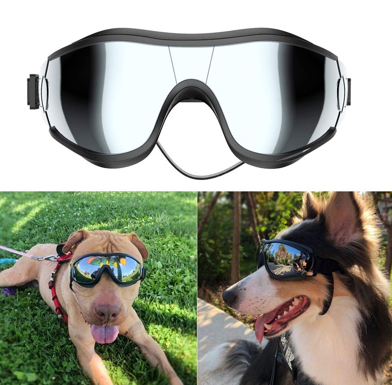 NVTED Dog Sunglasses/Goggles, UV/Wind/Dust/Fog Protection Pet Glasses Eye Wear with Adjustable Strap for Medium or Large Dog (Pack of 1) - Image 1