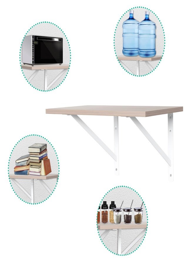 Home Master Hardware أقواس رفوف شديدة التحمل من هوم ماستر هاردوير، مقاس 16 × 10 بوصة، دعامات معدنية بيضاء للتثبيت على الحائط للرفوف، قوس زاوية على شكل حرف L للرفوف العائمة، عبوة من 4 قطع - Image 5