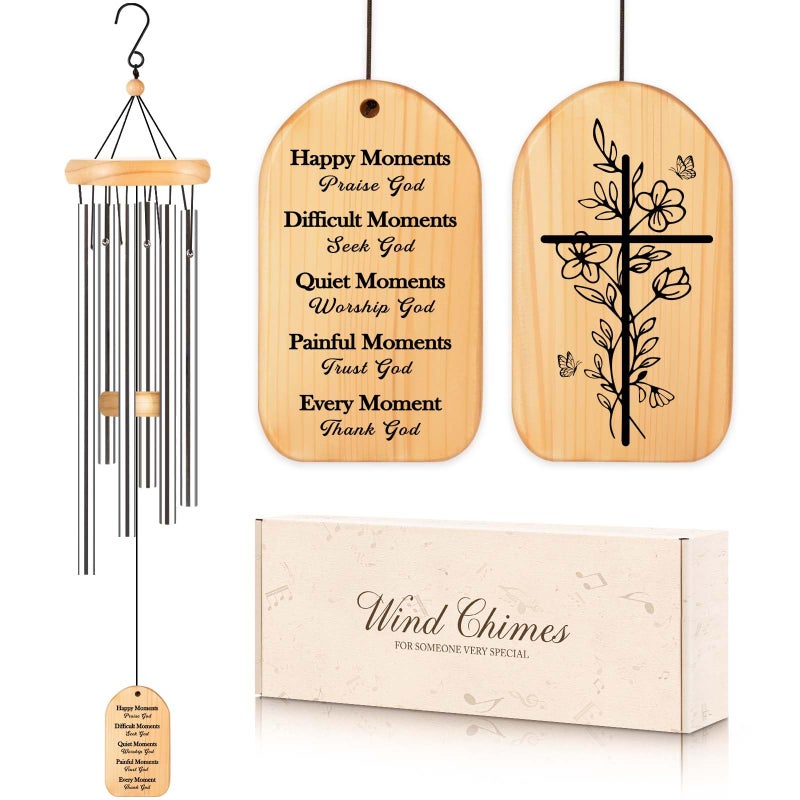 Quaintir Christian Gifts for Women Men  Inspirational Religious Gifts for Women Faith  Christian Wind Chimes with Bible Verse  25.5 inch  Birthday Sympathy  Encouragement Spiritual Gift Ideas - Image 1