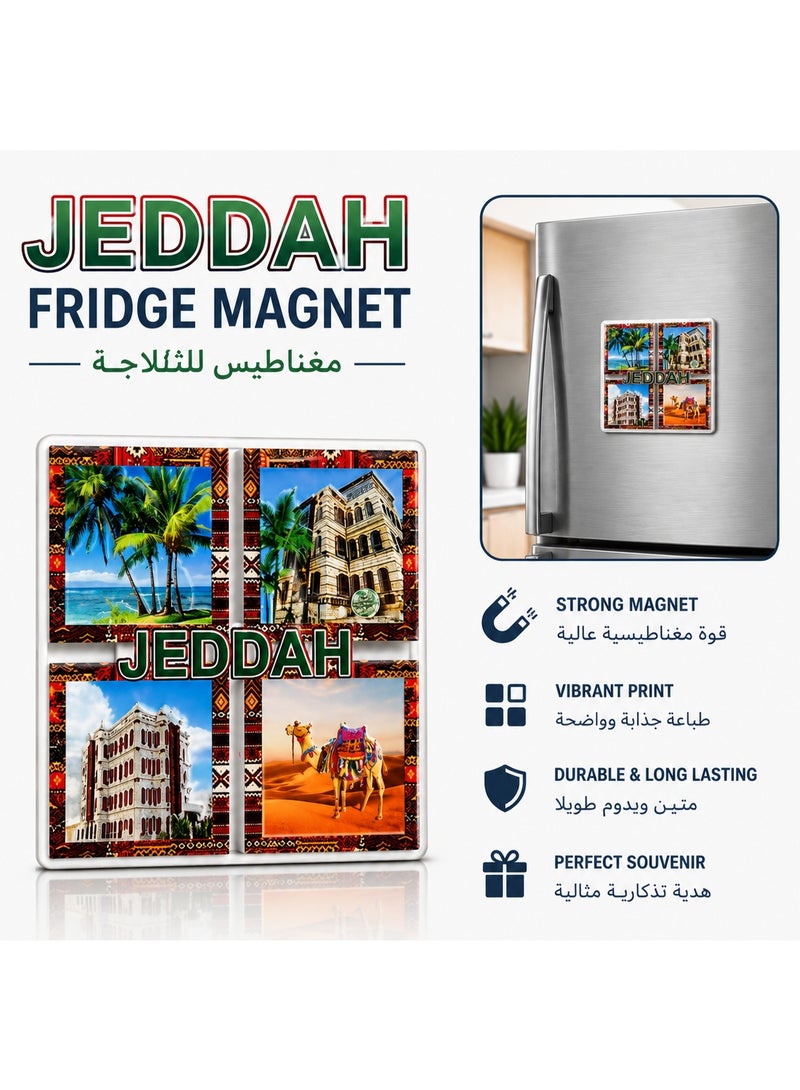 Jeddah Souvenir Fridge Magnet – Saudi Arabia Decorative Refrigerator Magnet, Travel Memory Gift & Home Decoration