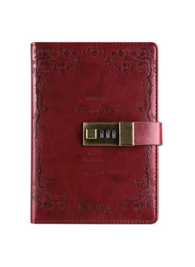 NIBEMINENT Vintage European Style Lock Diary Red