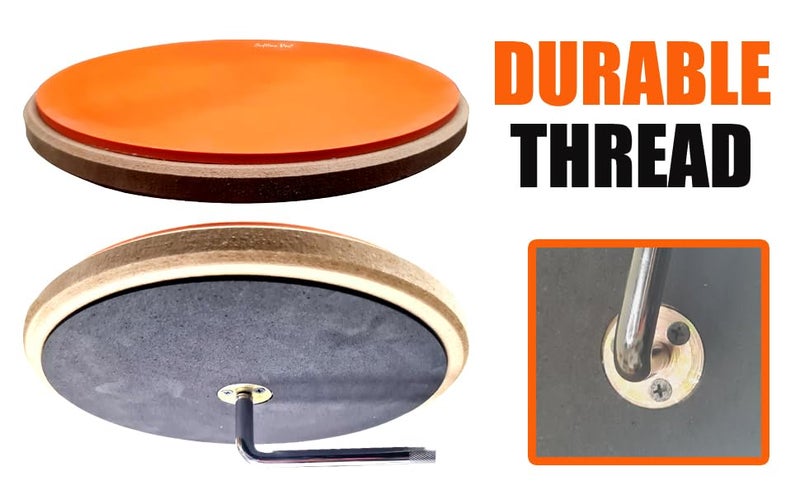 Softline Pro SP-DPP-R8-OG 8" Round Double Sided Dumbed Drum Practice Pad with Durable Screw Mount - Image 3