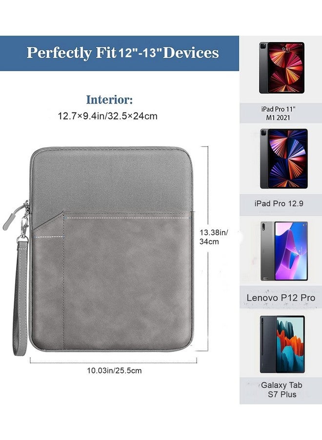 ProElite Polyester Tablet Sleeve Case Cover 12" to 13" for Apple iPad Air 13/Pro 13/Pro 12.9 Samsung Galaxy Tab S7/S8/S9 Plus/S7/S9 FE Plus 12.4", Lenovo Tab P12, Microsoft Surface Pro, Dark Grey - Image 2
