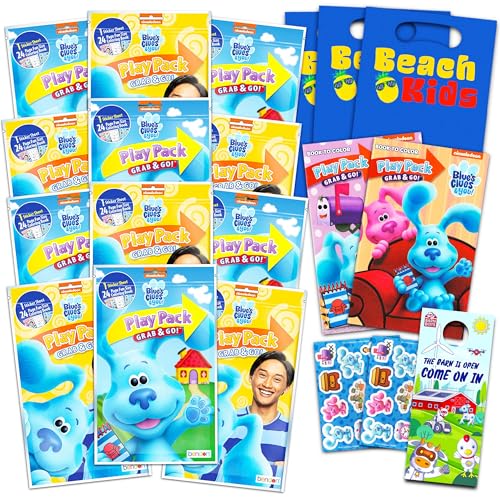 Blue's Clues Blues Clues Party Favors Packs  Bundle Includes 12 Sets with Blues Clues and You Stickers Coloring Books and More  Party Supplies - Image 1