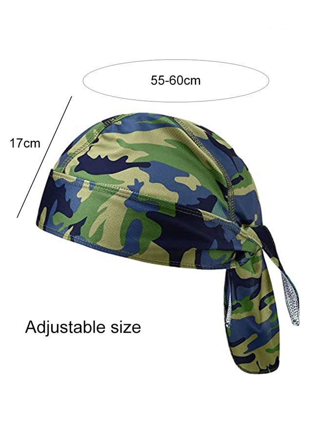 HOOTO 4 Pack Do Rag Skull Caps for Men Sweat Wicking Doo Rags Cooling Helmet Liner Cycling Motorcycle Bandana - Image 2