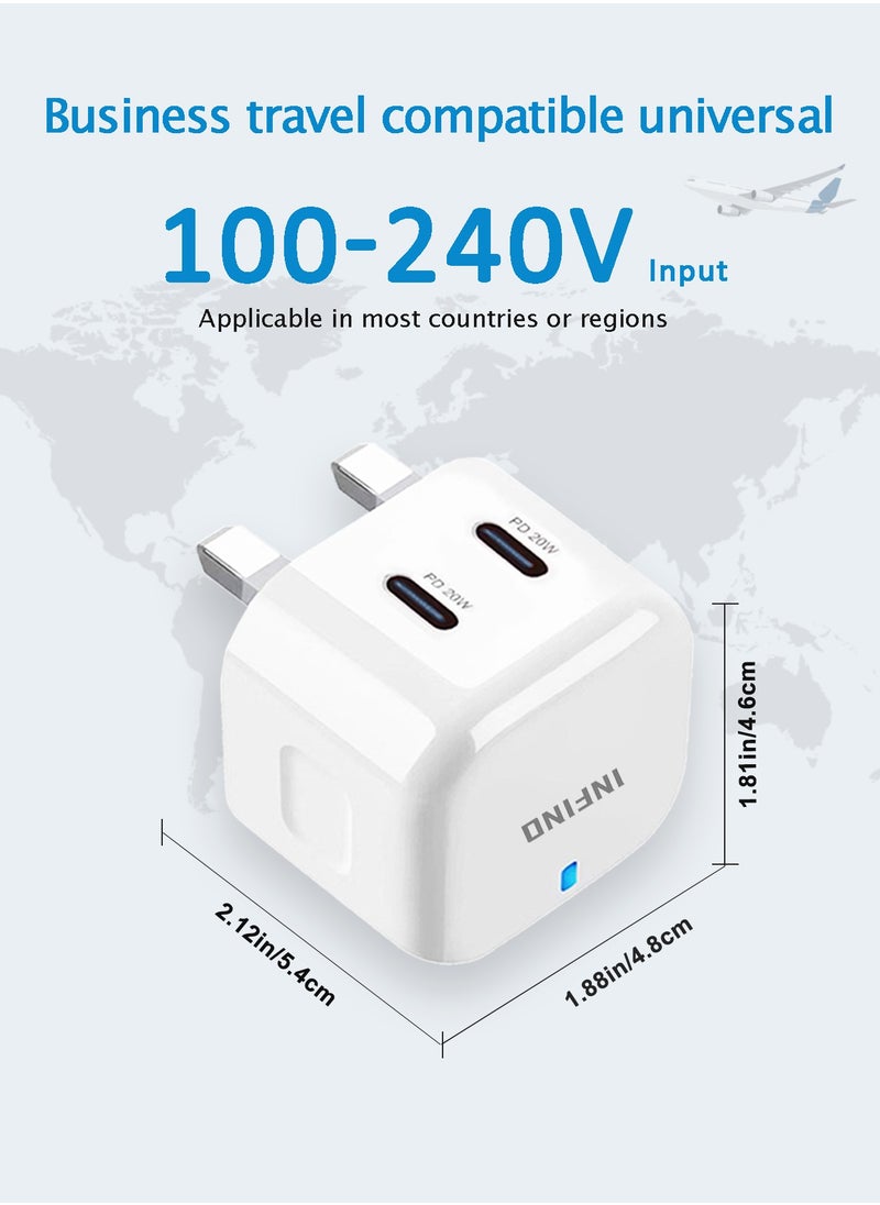 infino Dual Port Fast Charger 40W - USB-C PD UK Standard - Certified for iPhone, Galaxy, iPad, and More  - Image 4