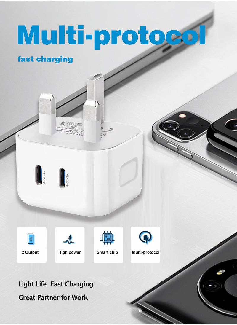 infino Dual Port Fast Charger 40W - USB-C PD UK Standard - Certified for iPhone, Galaxy, iPad, and More  - Image 3