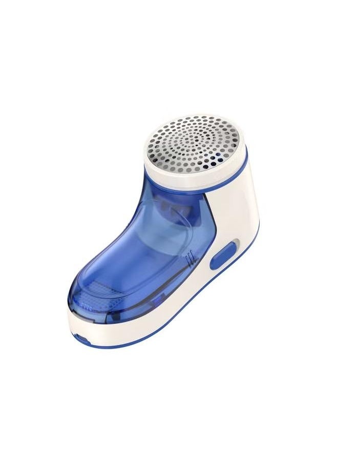 Generic Operated Fabric Lint Remover Blue/White-Fabric Shaver, Sweater Shaver with Stainless Steel 3-Leaf Blades and Safety Lock Protec  - Image 1