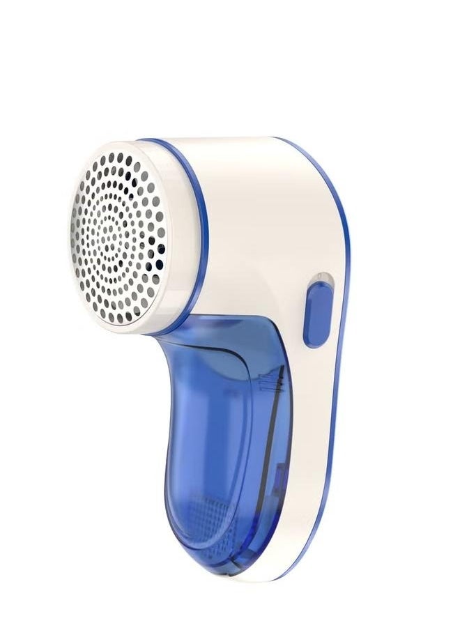 Generic Operated Fabric Lint Remover Blue/White-Fabric Shaver, Sweater Shaver with Stainless Steel 3-Leaf Blades and Safety Lock Protec  - Image 3