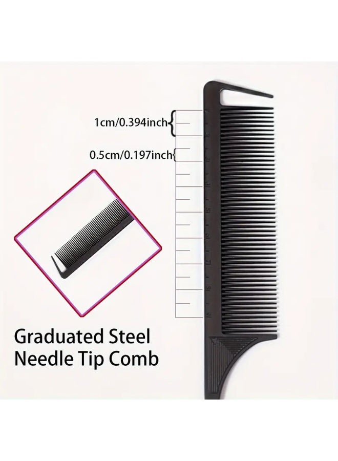 LANGMANNI Split Teasing Steel Needle Comb 3pcs, Scaled Stainless Steel Steel Needle Fine Tooth Hair Comb Multi-Color Hair Salon - Image 4