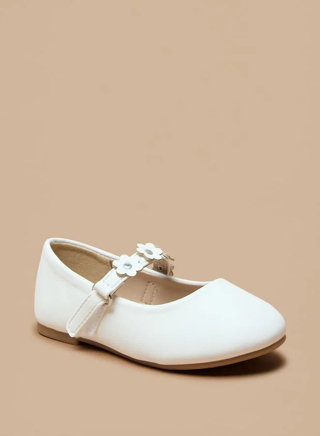 فلورا بيلا من شو إكسبرس Flower Accent Ballerina Shoes with Hook and Loop Closure