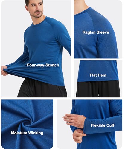 MLYENX 7 Pack Long Sleeve Shirts for Men UPF 50+ UV Sun Protection Quick Dry Moisture Wicking Workout Tee Shirts S - Image 4