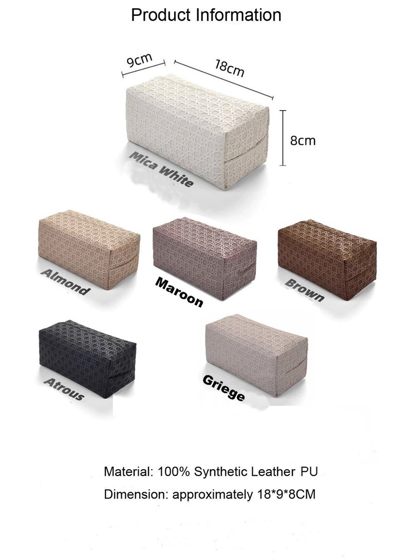 DB Innov. Tissue Box Cover, Waterproof PU Leather Tissue Boxes holder, Vine Woven Pattern Rectangular Tissue Boxes, Living Room Bathroom Vanity Tissue Case, Office Desk Car Tissue Holder, Home Decorations (Five Colors) - Image 2