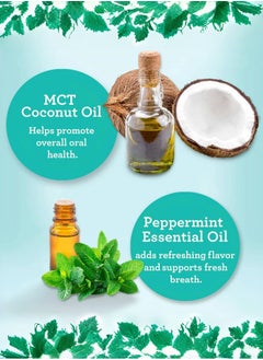 GuruNanda Coconut & Peppermint Oil Pulling (8 Fl.Oz) with Tongue Scraper - Alcohol Free Mouthwash for Fresh Breath, White Teeth & Healthy Teeth & Gums  - Image 3
