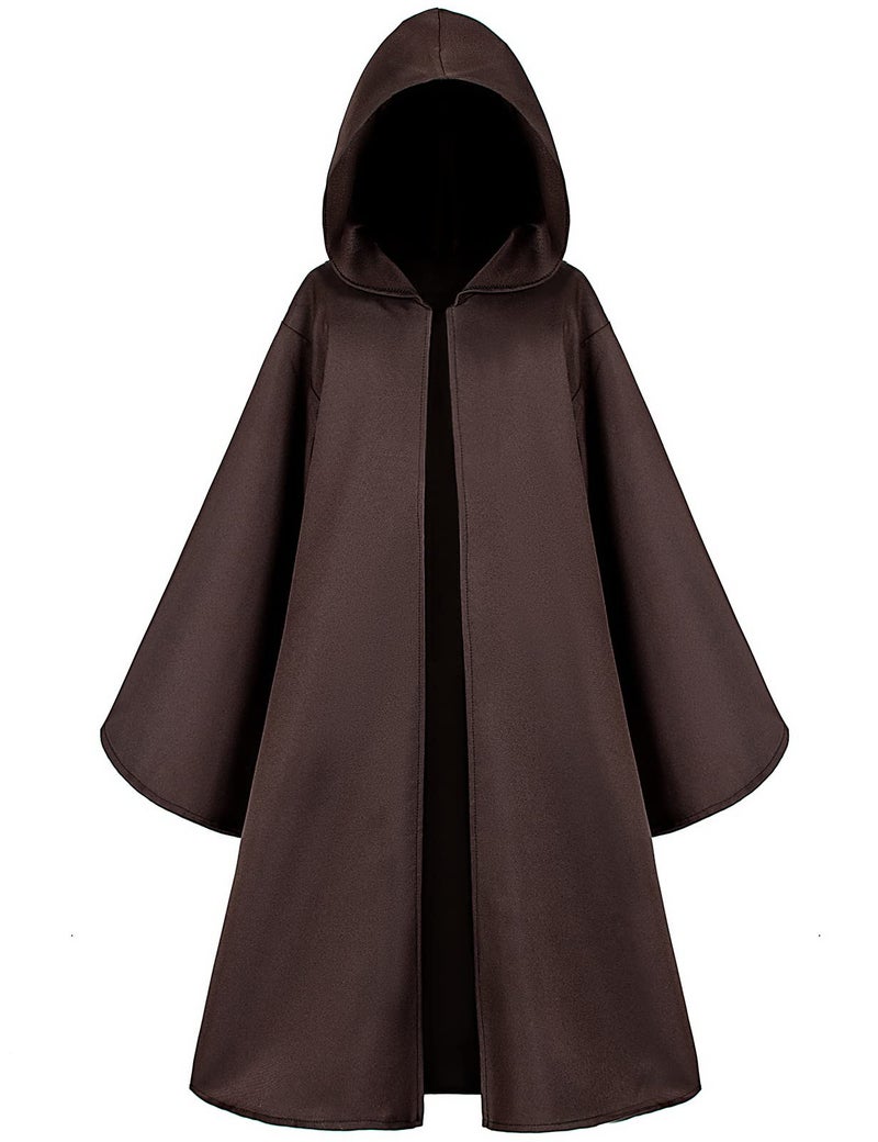 TOGROP Knight Costume for Kids Robe Hooded Boys Cloak Cosplay Brown 10-11 Years - Image 1
