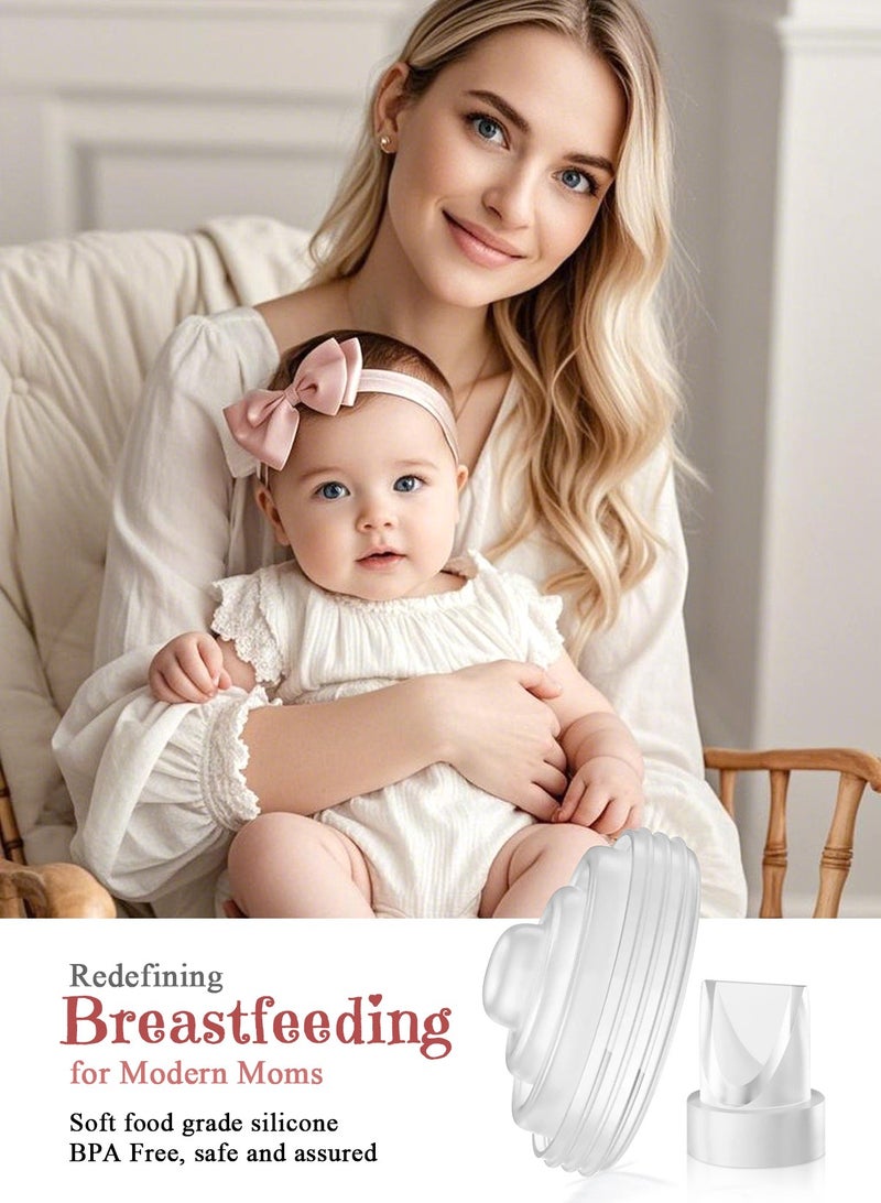أوربازار عبوة من 6 صمامات منقار البط و4 قطع غشاء متوافقة مع مضخة الثدي القابلة للارتداء Momcozy M5، ملحقات أجزاء مضخة بديلة متوافقة مع M5 Momcozy - Image 2