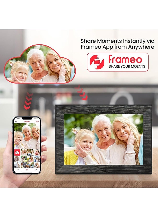 XiuWoo - Frameo WiFi Digital Picture Frame with 10.1 Inch IPS Touch Screen,Loading Pictures to 32GB Smart Digital Photo Frame via Frameo App,Rotation and Backup to SD Card Automaticly - Image 1