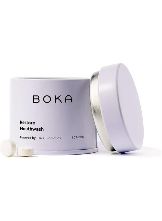 BOKA Travel Size Mouthwash Tablets - Hydroxyapatite, Fluoride/Alcohol Free & Eco-Friendly - Chewable Tablet to Freshen & Kill Bad Breath Quickly, Remineralize Teeth Cleansing - 90 Pack - Image 1