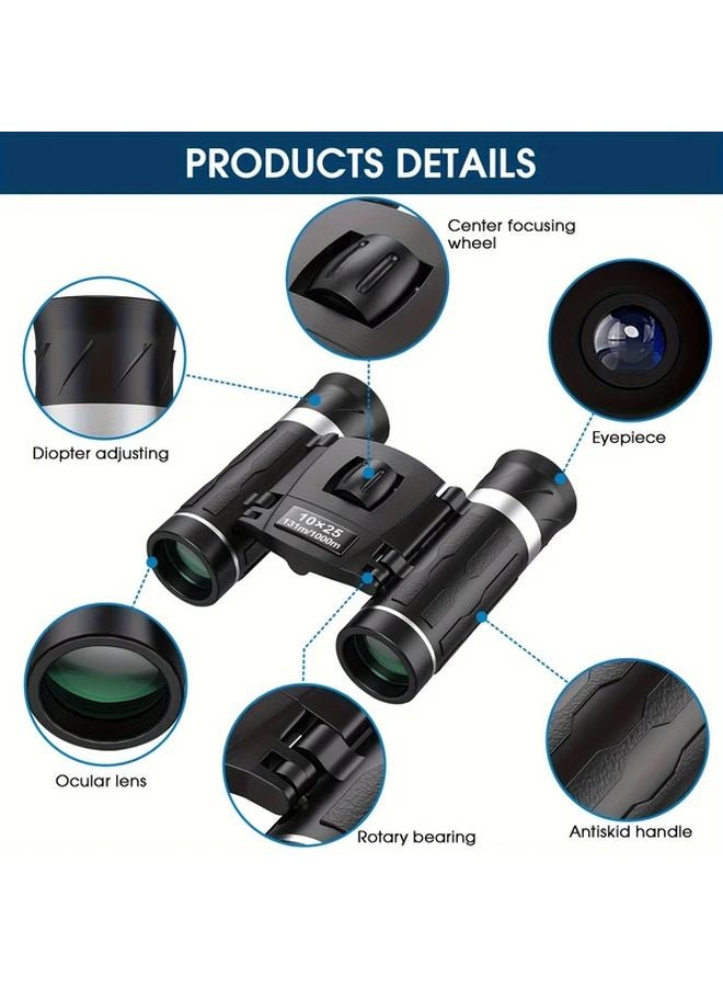 Small Binoculars 10x25 For Outdoor Bird Watching Concerts Sports Events - Image 4