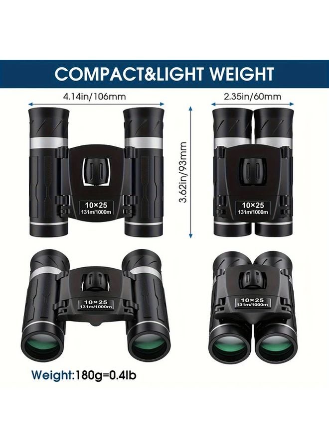 Small Binoculars 10x25 For Outdoor Bird Watching Concerts Sports Events - Image 3