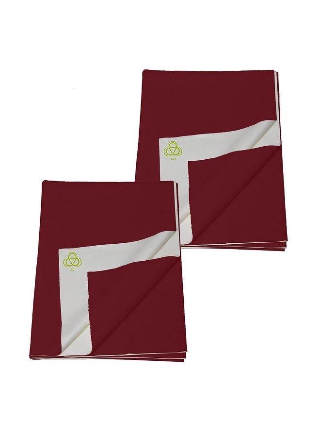AVI Fastdry Cotton Extra Absorbent Waterproof And Reusable Bed Protector;Dry Sheet For Babylarge 100X140 Cmmaroon Pack Of 2 - Image 1