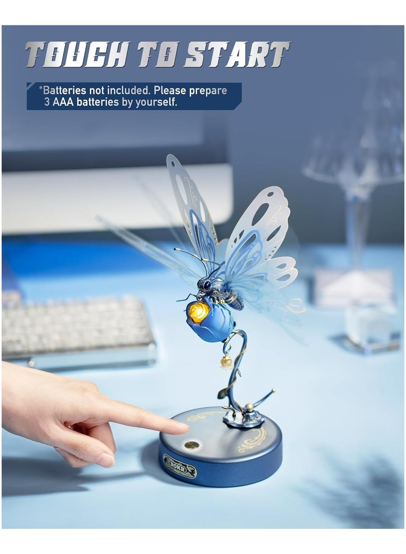 Robotime ROKR 3D Puzzle Butterfly Blue MI05B, DIY Mechanical Puzzle with Realistic Design, Decorative DIY Crafts/Birthday Gifts/Home Decor, Ideal Gift for Girls & Boys, Teens & Adults - Image 2