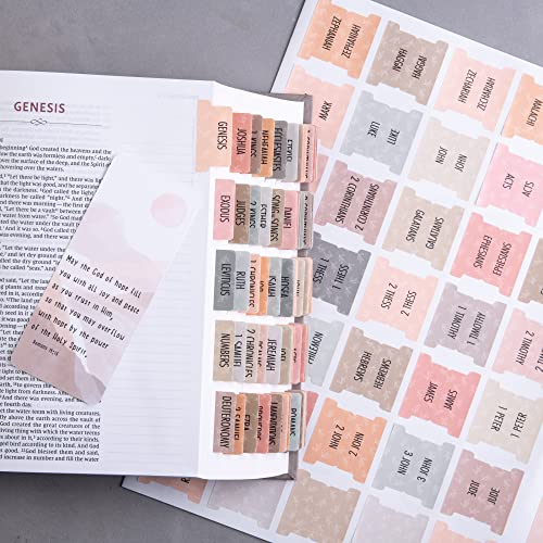 DiverseBee Laminated Bible Tabs (Large Print, Easy to Read), Bible Journaling Supplies, Bible Book Tabs, Christian Gift, 66 Bible Tabs Old and New Testament, Includes 11 Blank Tabs (Earthy) - Image 3
