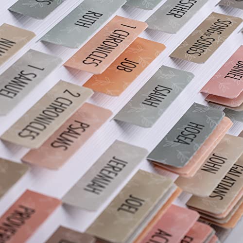 DiverseBee Laminated Bible Tabs (Large Print, Easy to Read), Bible Journaling Supplies, Bible Book Tabs, Christian Gift, 66 Bible Tabs Old and New Testament, Includes 11 Blank Tabs (Earthy) - Image 2