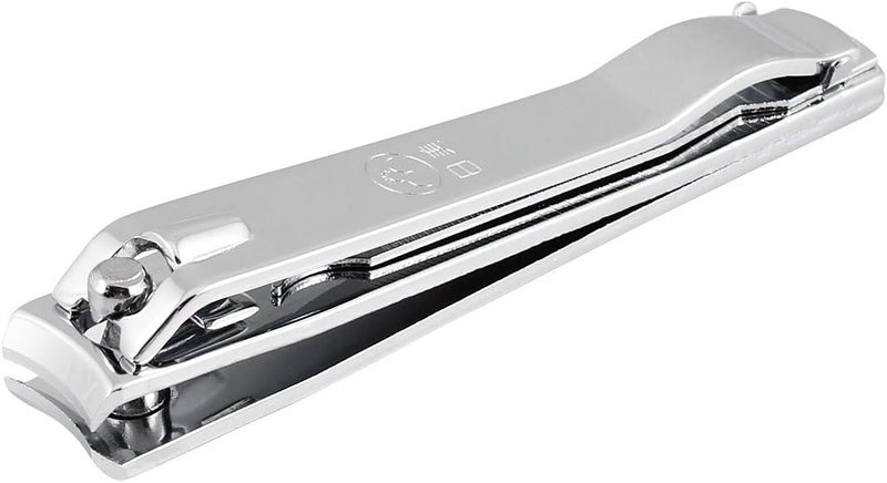 Sourcingmap Large Nail Clippers Professional Stainless Steel Flat Finernail Trimmer and Toenail Clipper for Women Men Sharp Curved Edge Cutter for Thick Finger Toe Nails 1 PCS Silver Tone