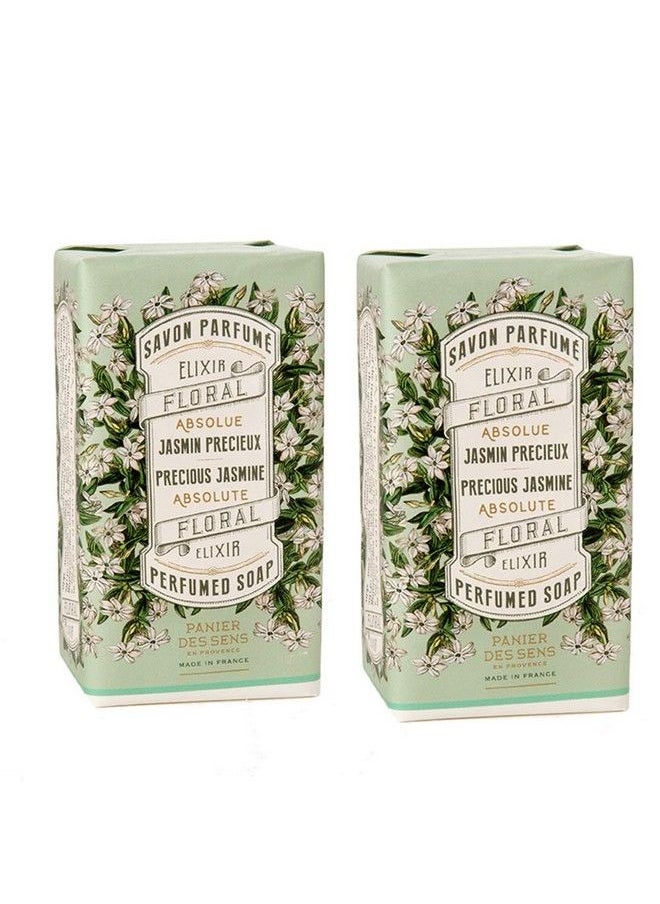 PANIER DES SENS Jasmine Bar Soap With Olive Oil 97% Natural & Made In France 2 Bars 53Oz/150G Each  - Image 2