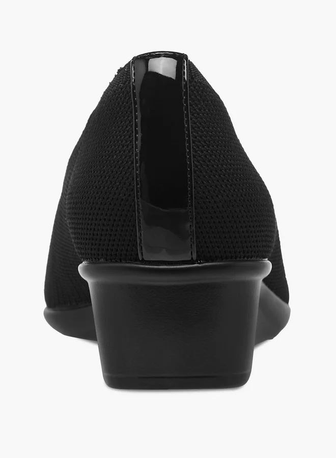 Le Confort Women's Flyknit Textured Slip-On Ballerina Shoes with Wedge Heels