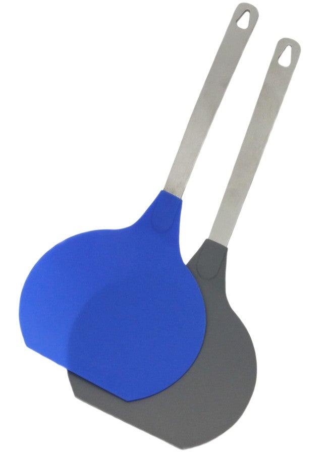Chef Craft Select Nylon Jumbo Flexible Turner, 14.5 inch, Blue/Gray - Image 1