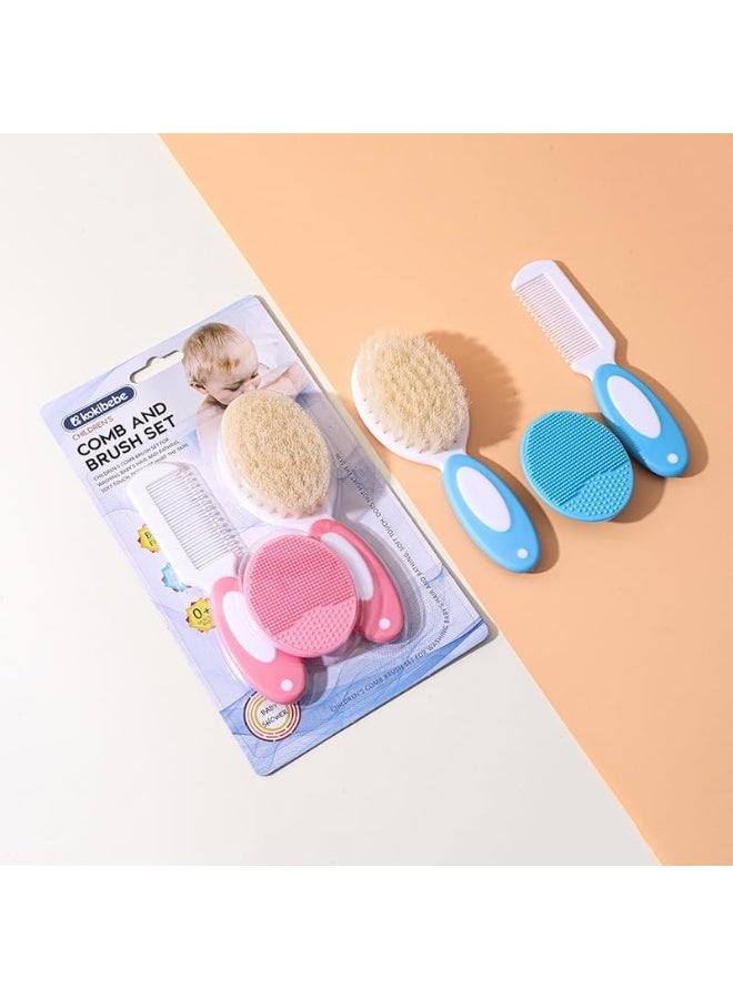 kokibebe' Kokibebe 3-Piece Baby Hair Care Set, Comb, Hairbrush, and Silicone Bath Brush, Suitable for Newborns from 0 Months, BPA Free - Image 4