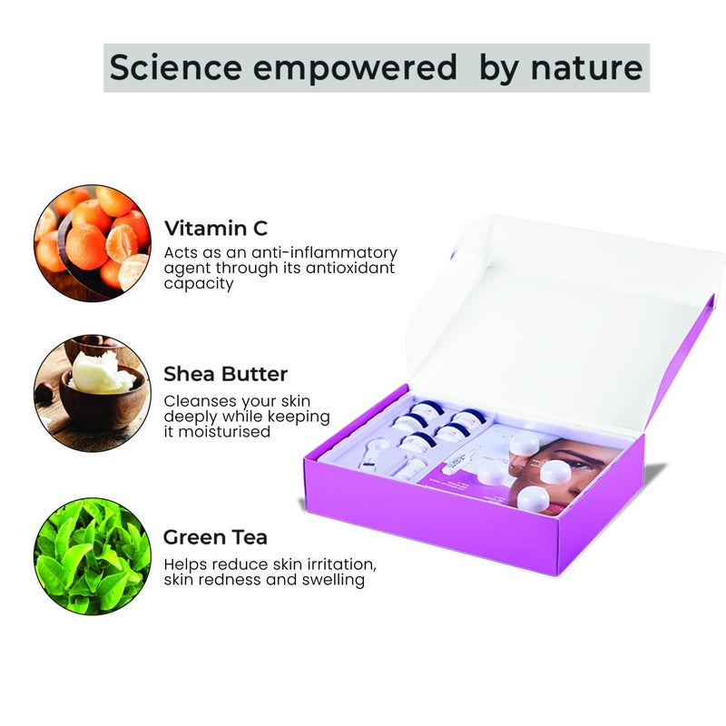 O3 Power Brightening Facial Kit for Radiant Glowing Skin with Green Tea Niacinamide Ideal for All Skin Types Suitable for Men Women 123gm40ml - Image 3