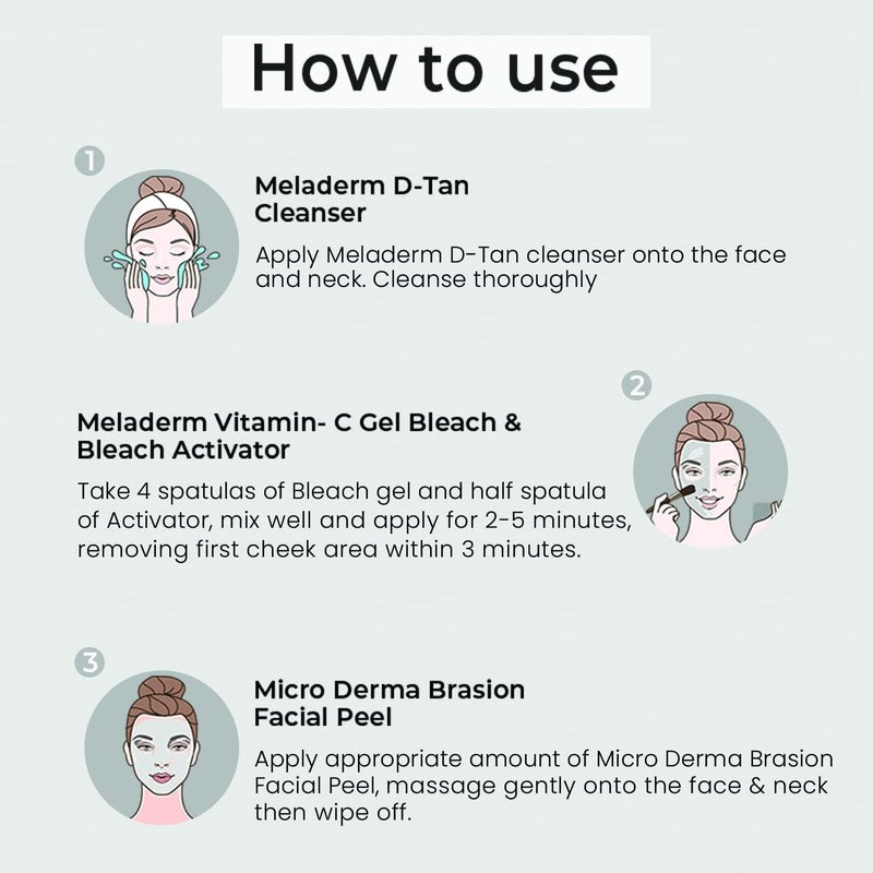 O3 Power Brightening Facial Kit for Radiant Glowing Skin with Green Tea Niacinamide Ideal for All Skin Types Suitable for Men Women 123gm40ml - Image 4