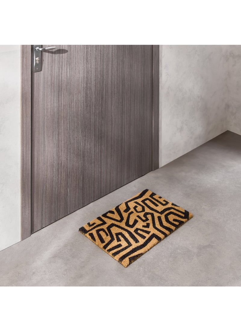 Home Box - Curves Printed Coir Doormat with PVC Back 60 x 40 cm - Image 1