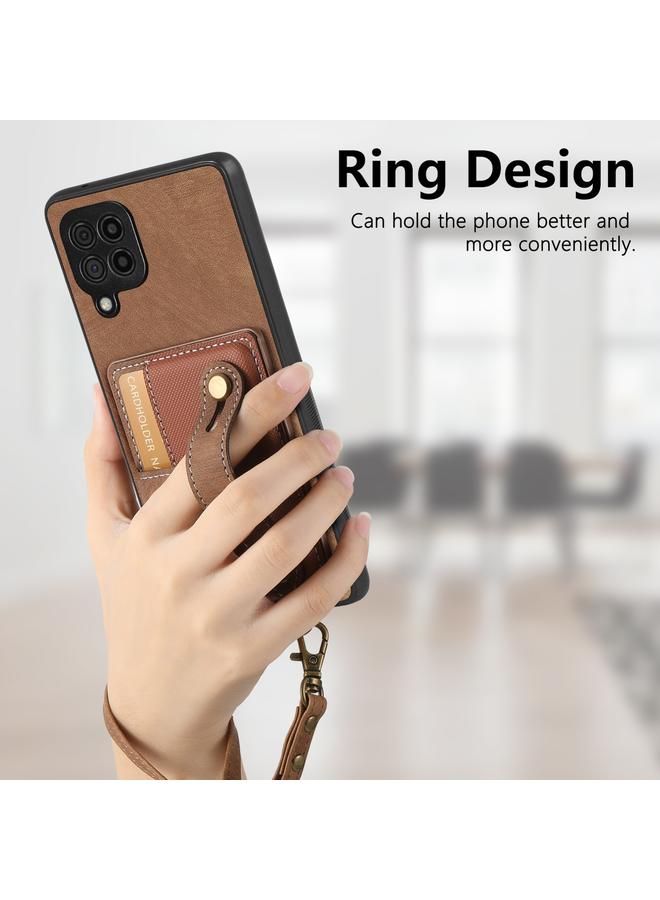 إيروريكس جراب لهاتف Samsung Galaxy A42 5G مع سوار معصم بتصميم متقاطع كلاسيكي ومحفظة جلدية وغطاء خلفي للهاتف - Image 3