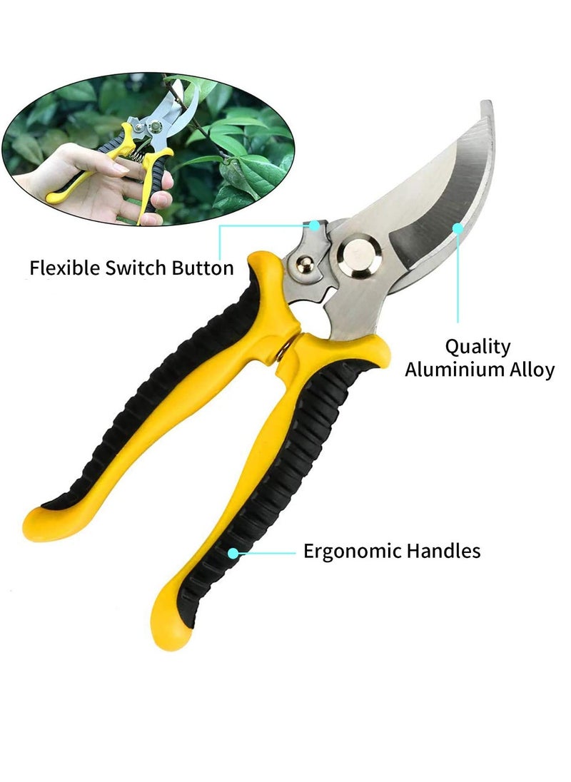 Generic - 5 Piece Heavy Duty Garden Tools Set - Pruning Shears, Garden Gloves, and Succulent Tools with Soft Rubberized Non-Slip Handles for Efficient Gardening - Image 1